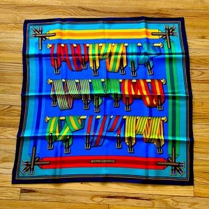 Vintage Hermes J. Metz Designer Silk Scarf